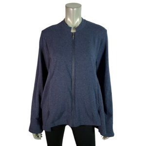 Soft Surroundings Kajal Jacket Large‎ French Terry Full Zip Pockets Stretch Blue